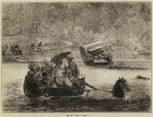 Attraversamento di un fiume in India